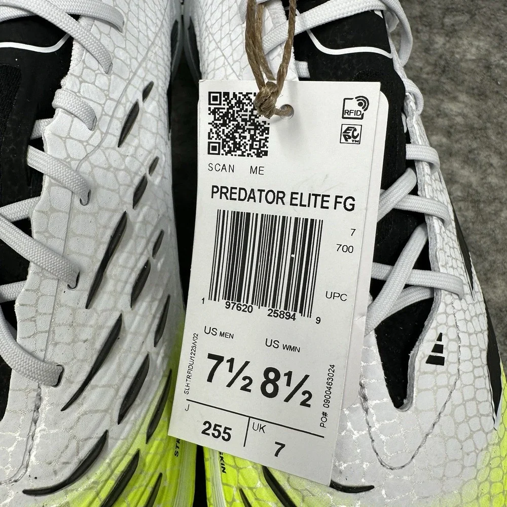 Adidas Predator Elite FG Soccer Cleats Mens Sz 7.5 White Radiant Blaze Pack